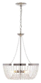 Alsy 4-Lights Polished Nickel Chandelier with Glass Beads - Like New